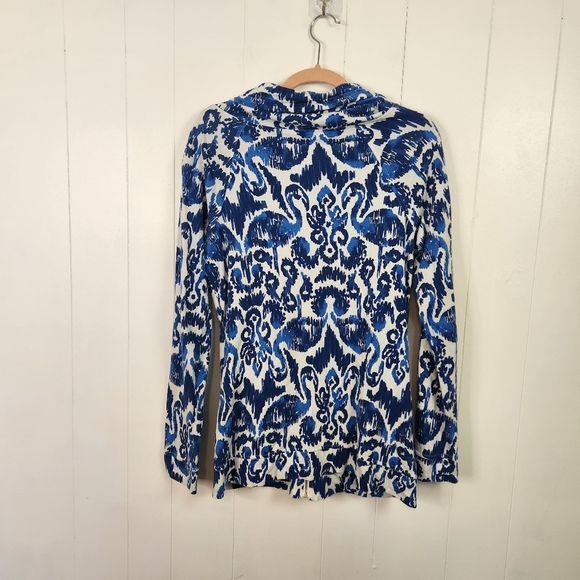 Lilly Pulitzer Angela Zip-Up Jacket Blue White Pockets Flamingos Size Small - Picture 5 of 12